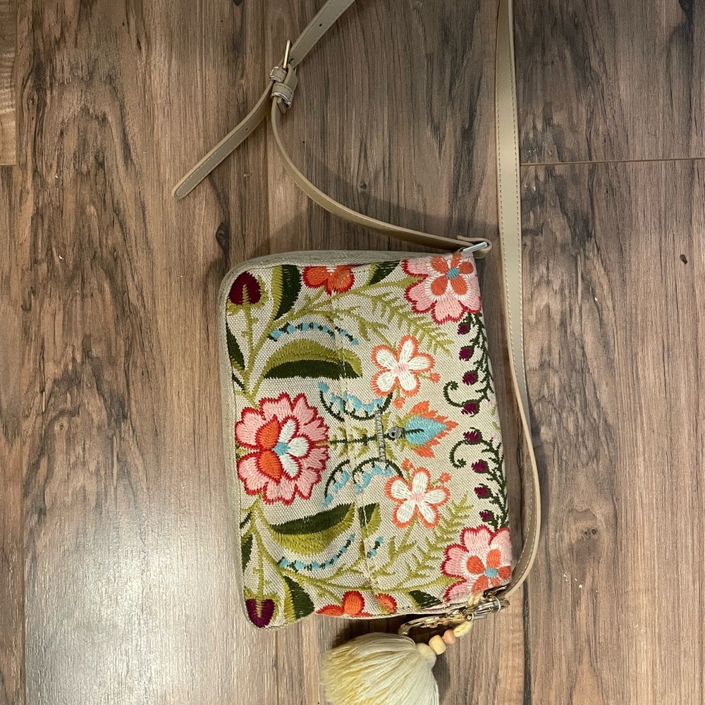 Floral Embroidered Crossbody Bag